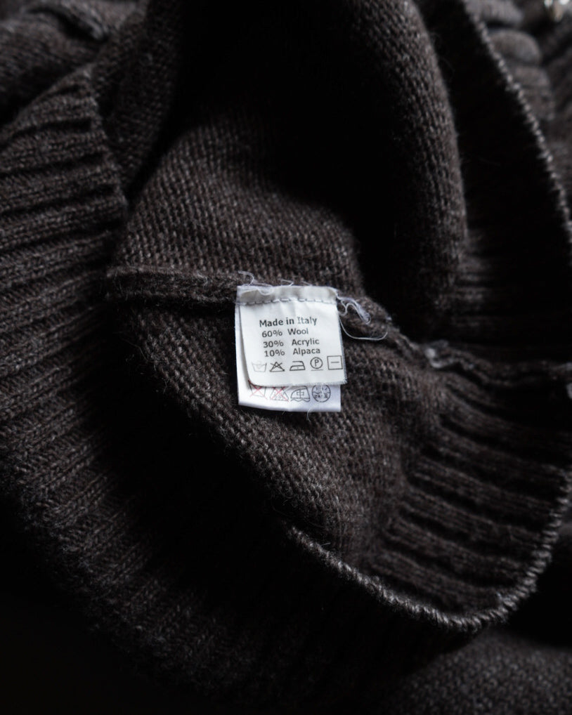 Fibretex wool zip-up knit made in Italy