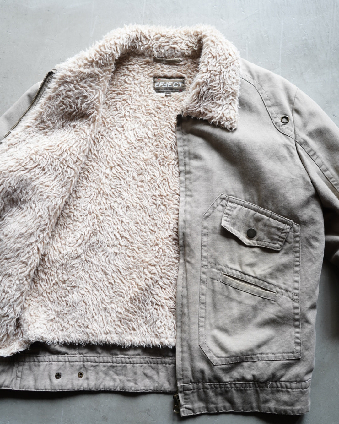 90s work cotton boa design jacket