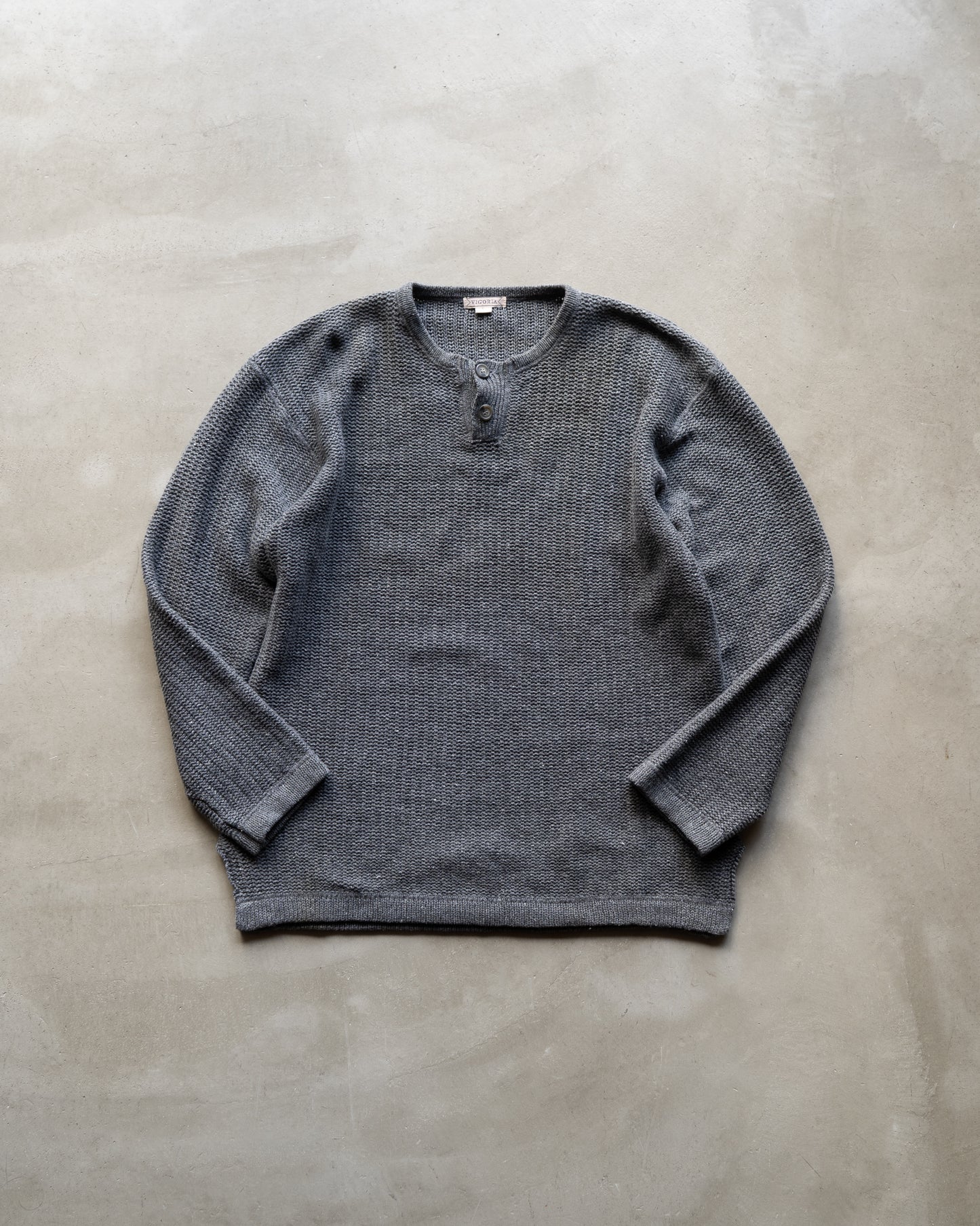 VIGORIA Henley Neck Knit Sweater