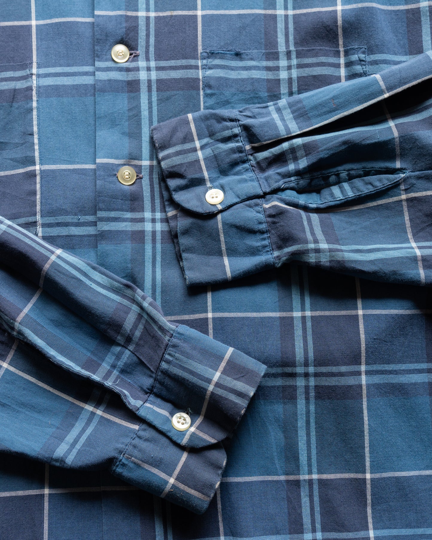 60's AIRMAN cotton open collar check shirts