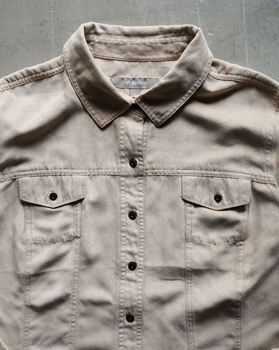 fake suède 2 Pockets design shirt