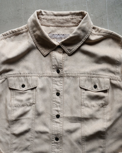 fake suède 2 Pockets design shirt