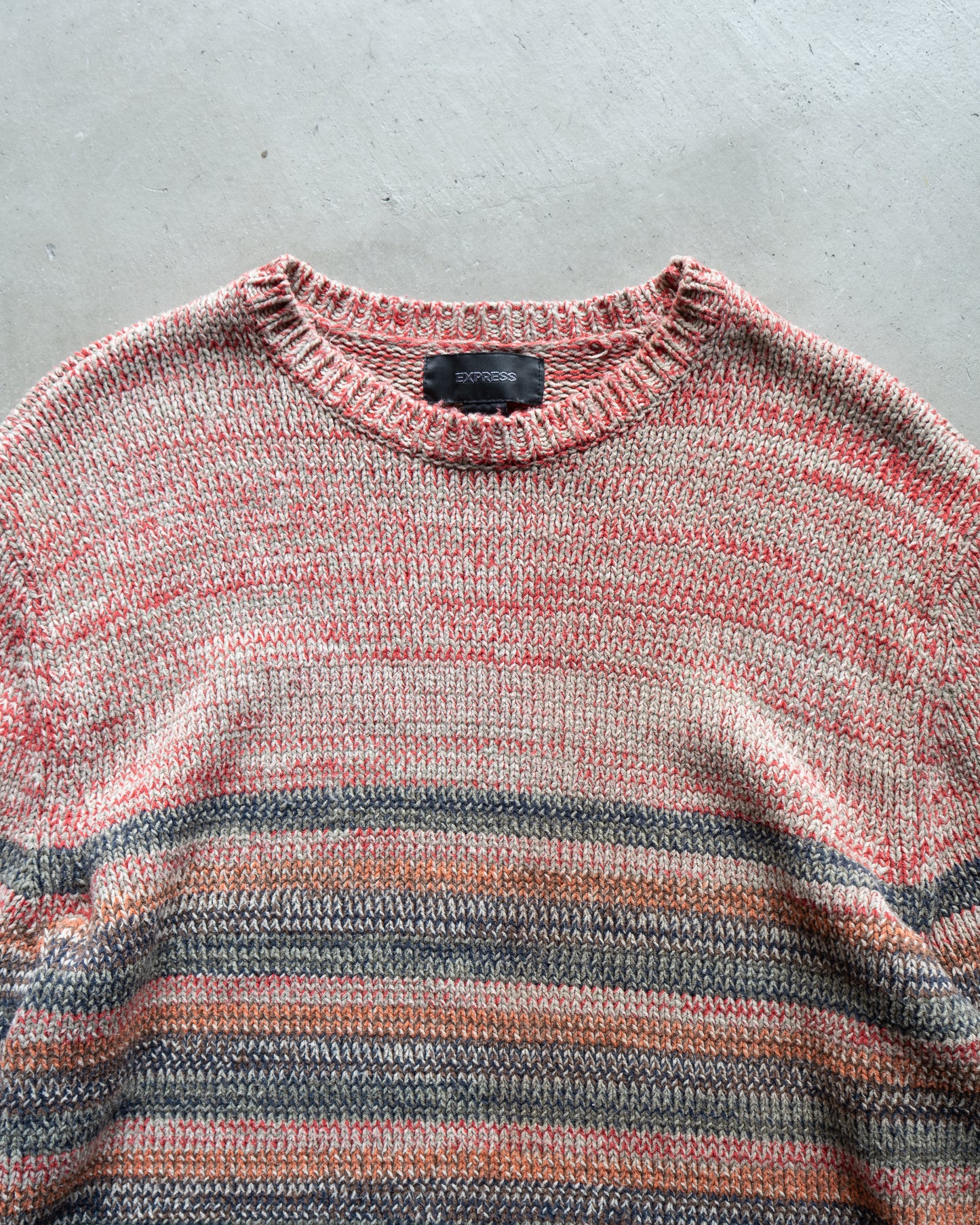 EXPRESS acrylic cotton loose silhouette border knit