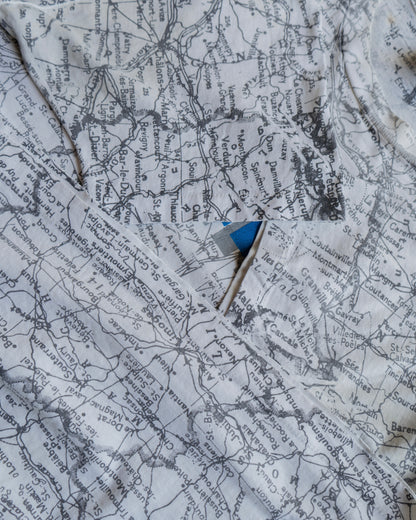 90's all print map design ''France" tee