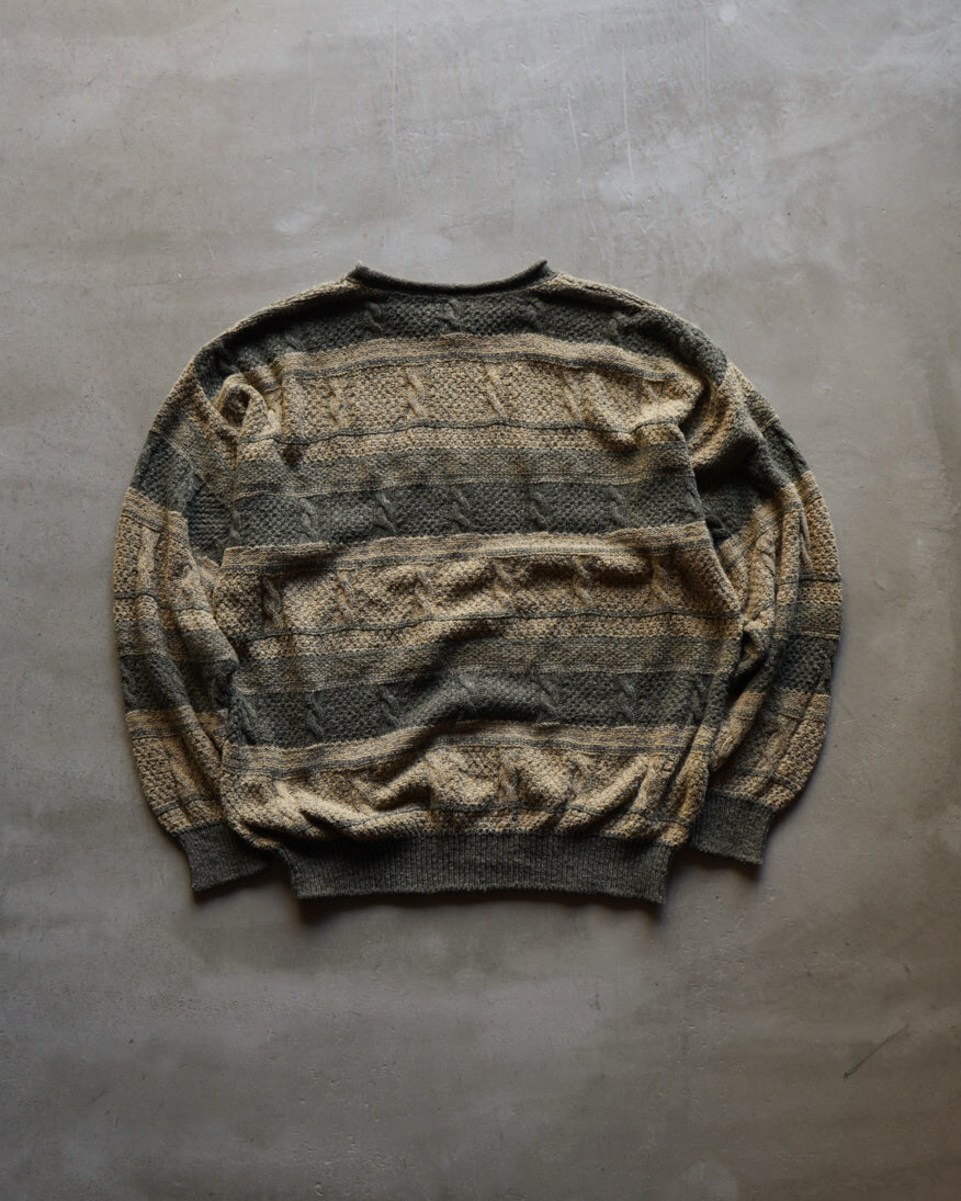 90s Claiborne all-over pattern cotton knit  sweater