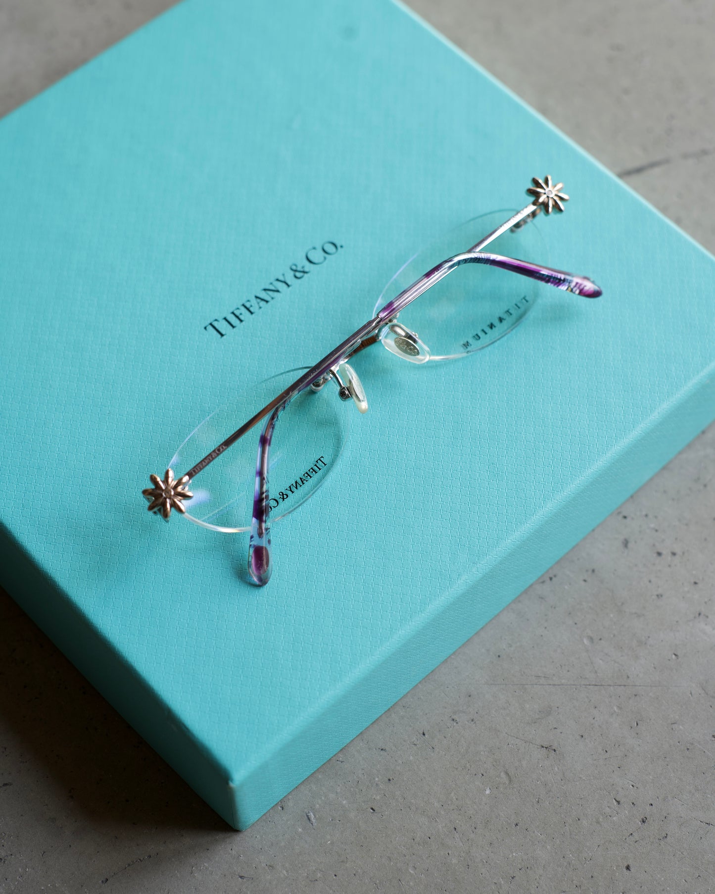90's Tiffany & Co. rimless eyewear"purple"
