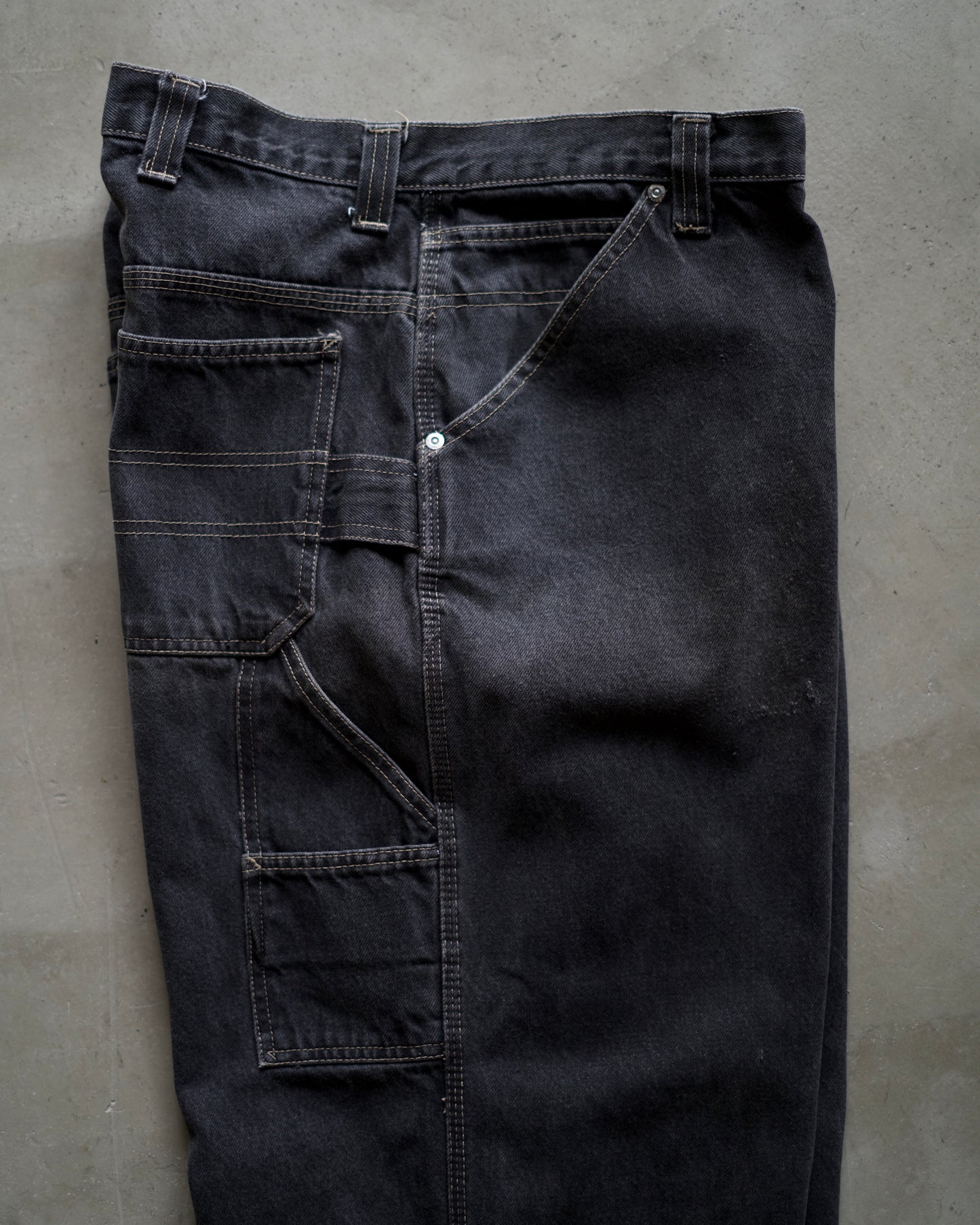 90s “MISSION BLUES”Painter Black Denim Pants