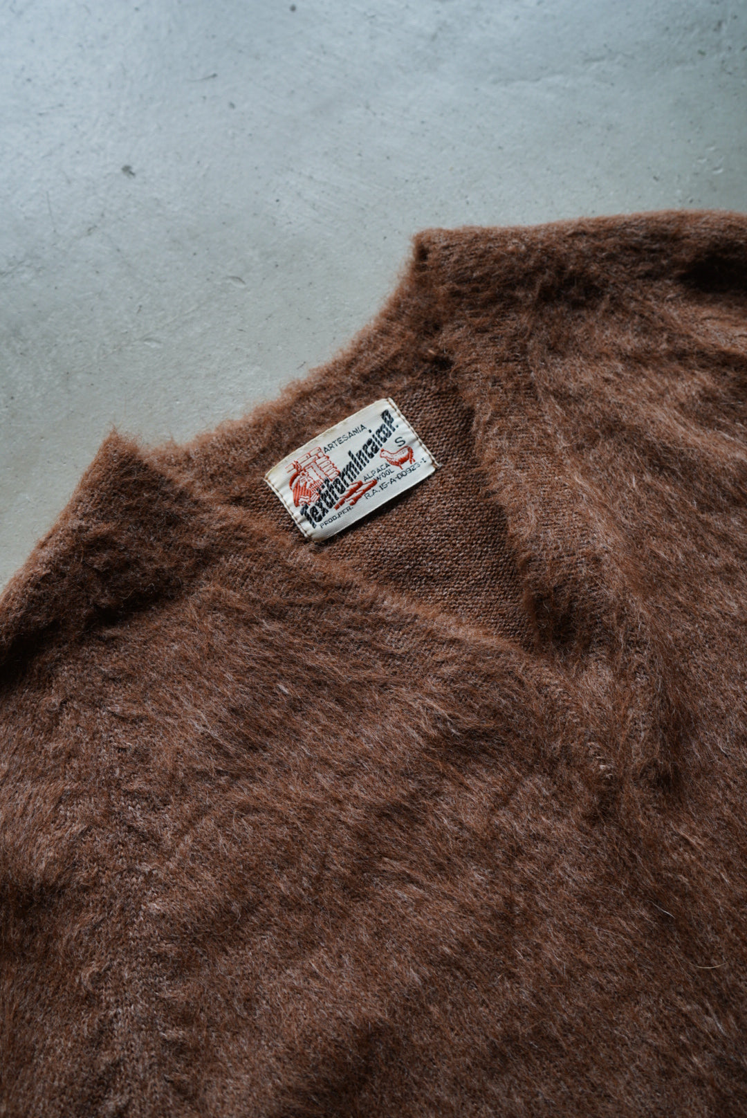" ladies " 60s alpaca wool v neck knit