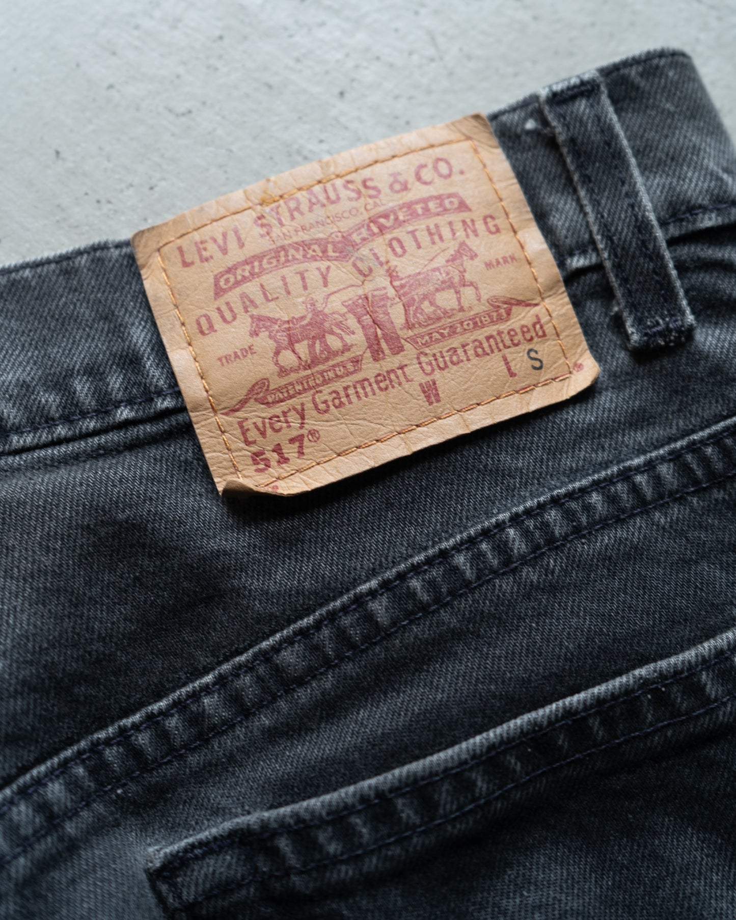 Levi's 517 boot cut black yarn-dyed denim pants