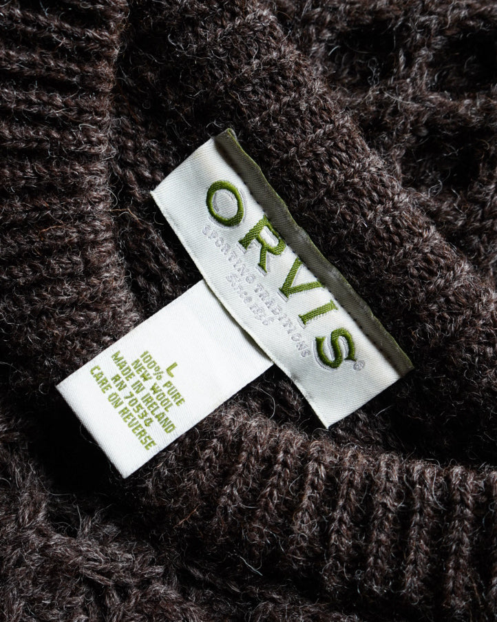 Orvis cable wool knit made in lreland
