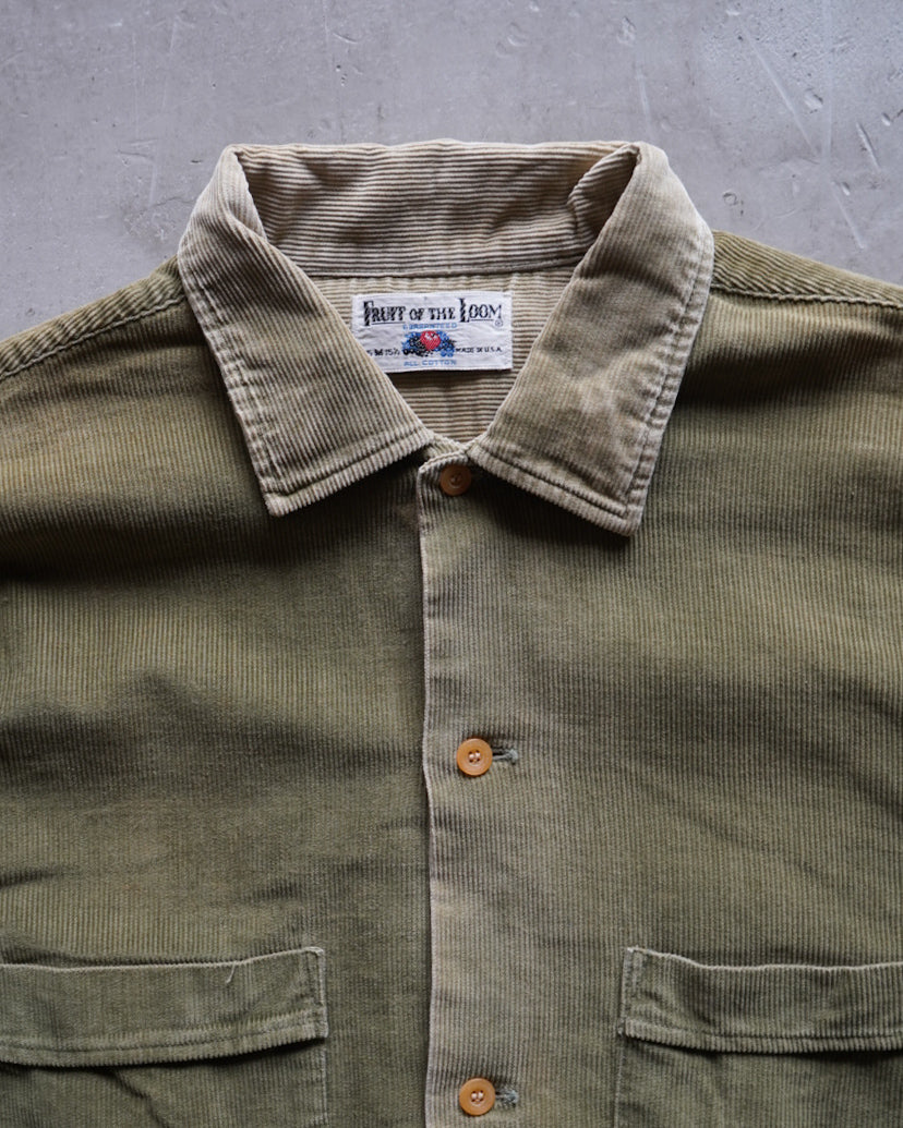 60s-70s fruits of the loom 2Pockets design corduroy shirt made in USA