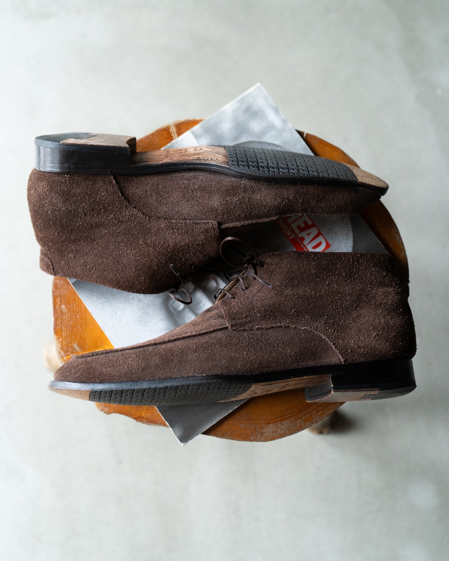 BACHRACH Suede leather u-tip Chukka  Shoes