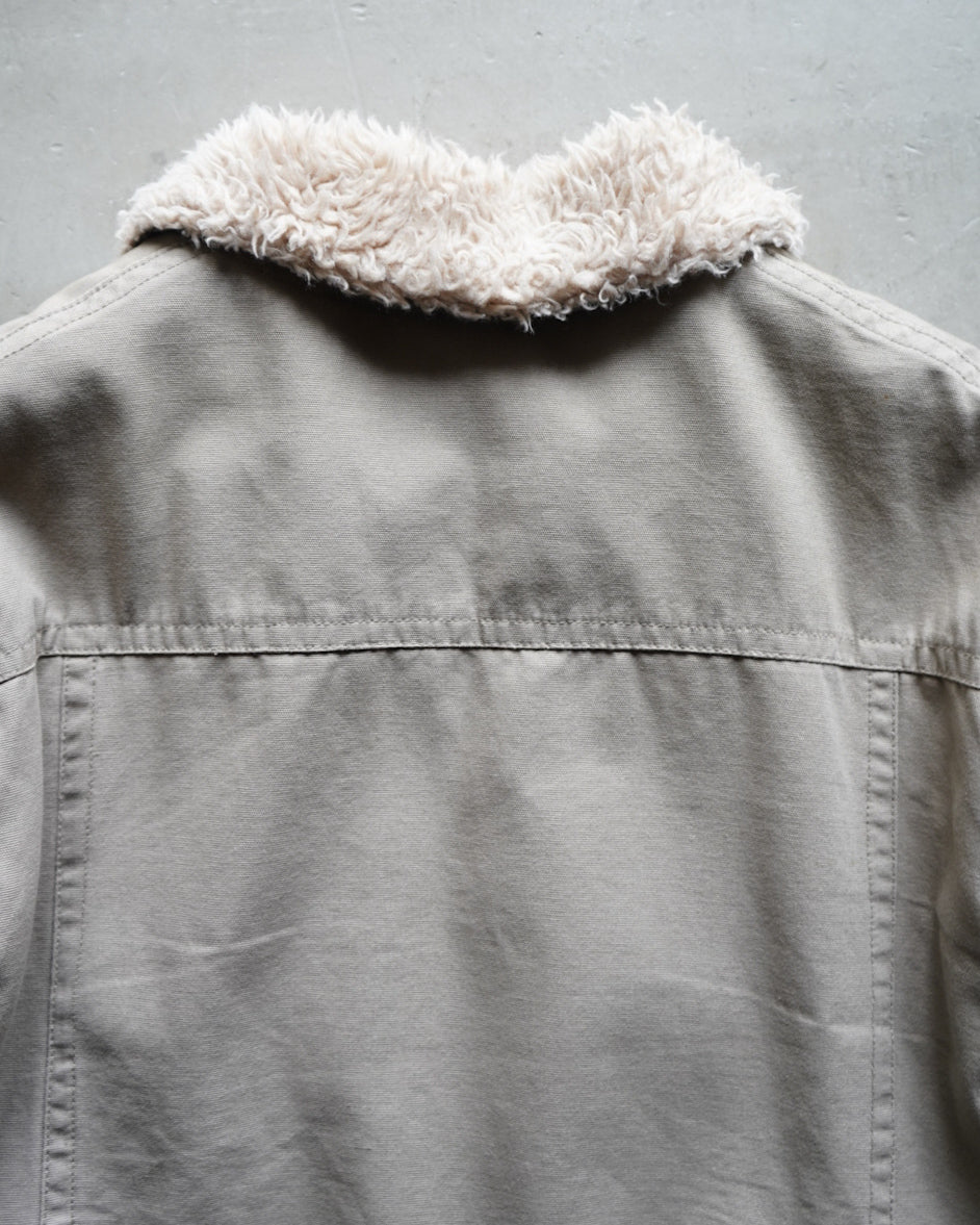 90s work cotton boa design jacket