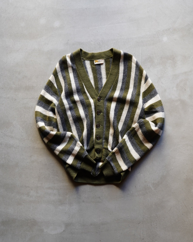 60s Puritan Sportswear wool stripe pattern Cardigan