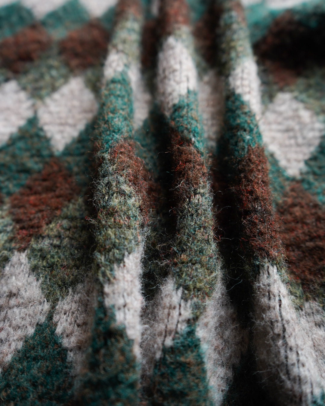 70's jockey diamond-pattern cardigan