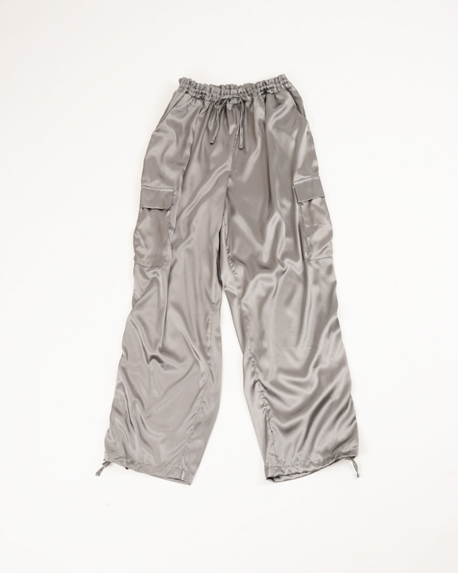 satin cargo easy pants