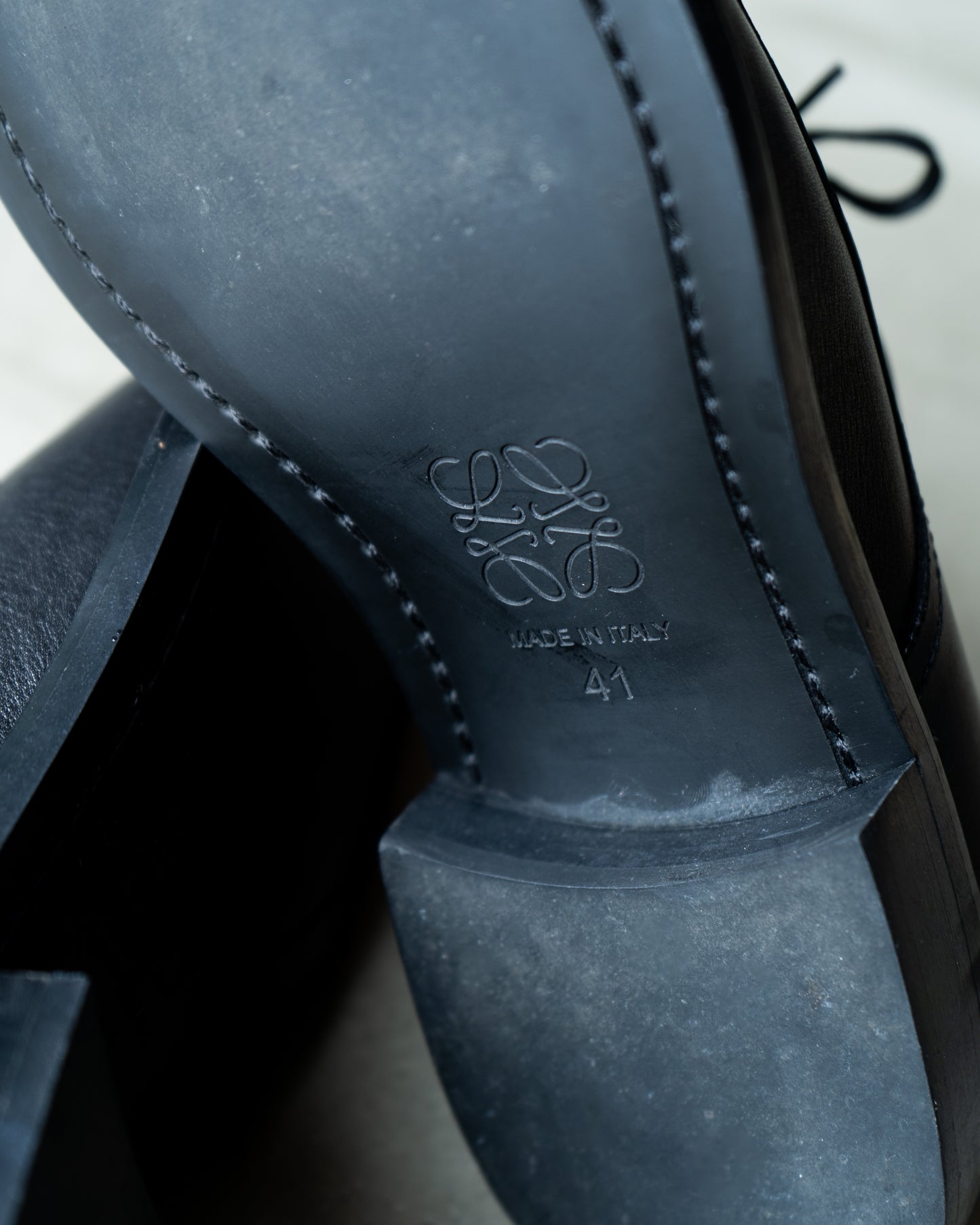LOEWE plane toe leather dress shoes "made in italy"