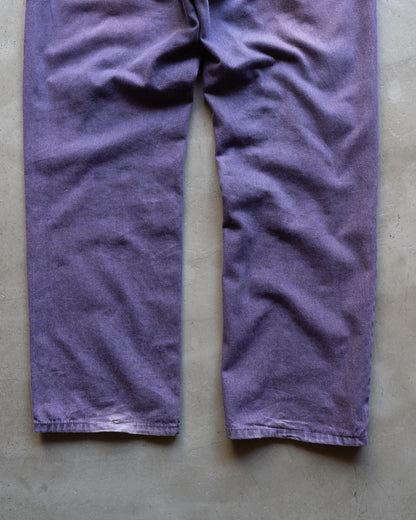 Purple processing straight denim pants