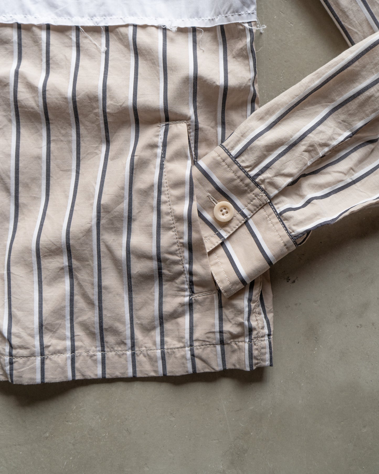 19SS Maison Margiela stripe cotton trucker shirts jacket