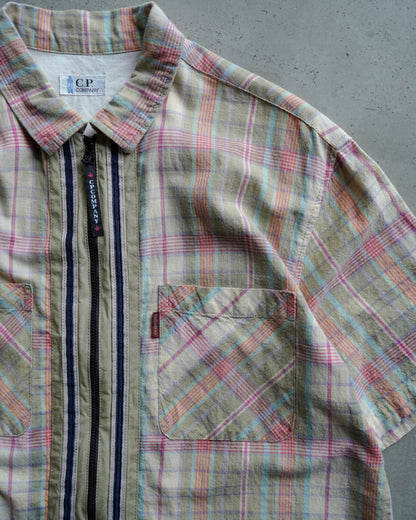 C.P. Company Multi Color Check Zip up Over shirt