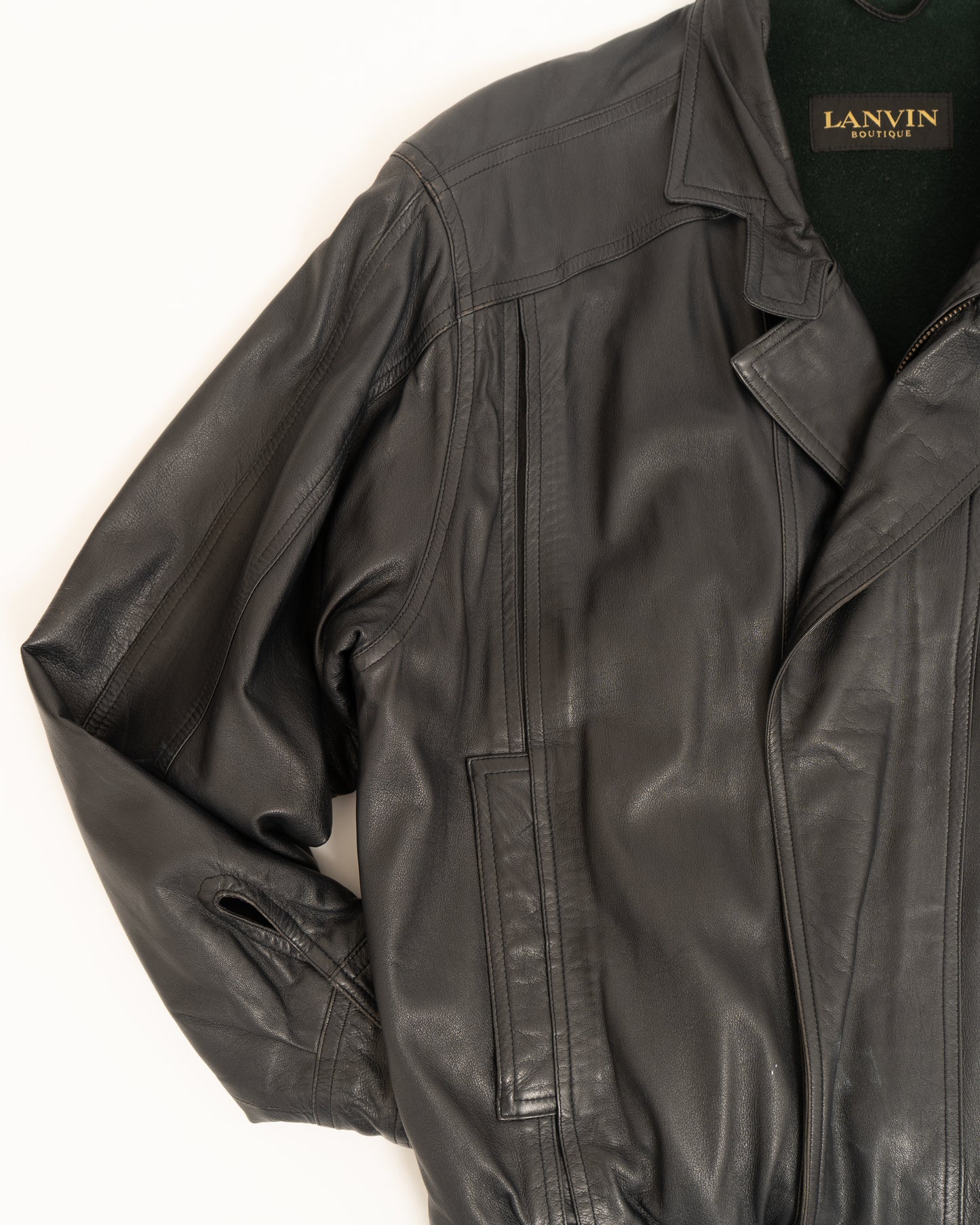 LANVIN front fly design leather jacket