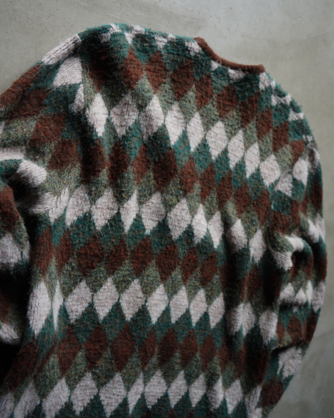 70's jockey diamond-pattern cardigan