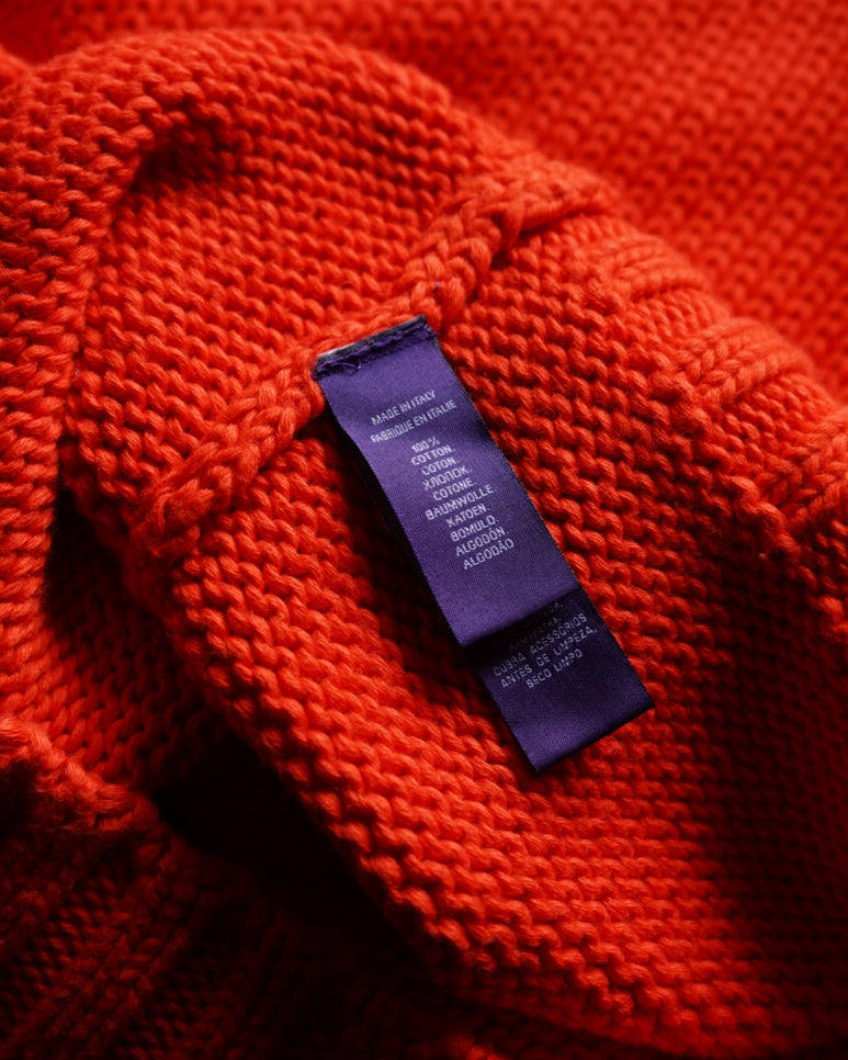 Ralph Lauren Purple Label cotton clue neck knit sweater