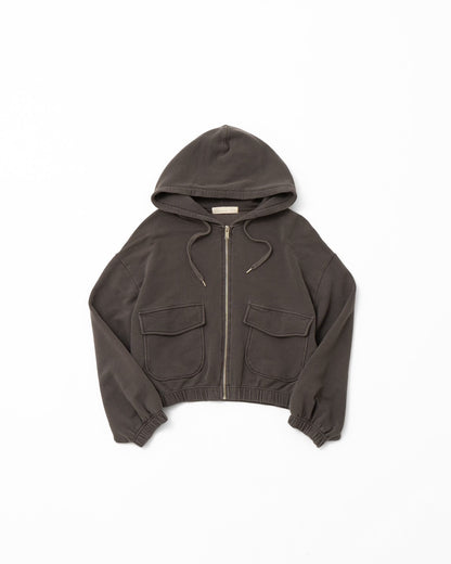 short length sweat foodie zip up