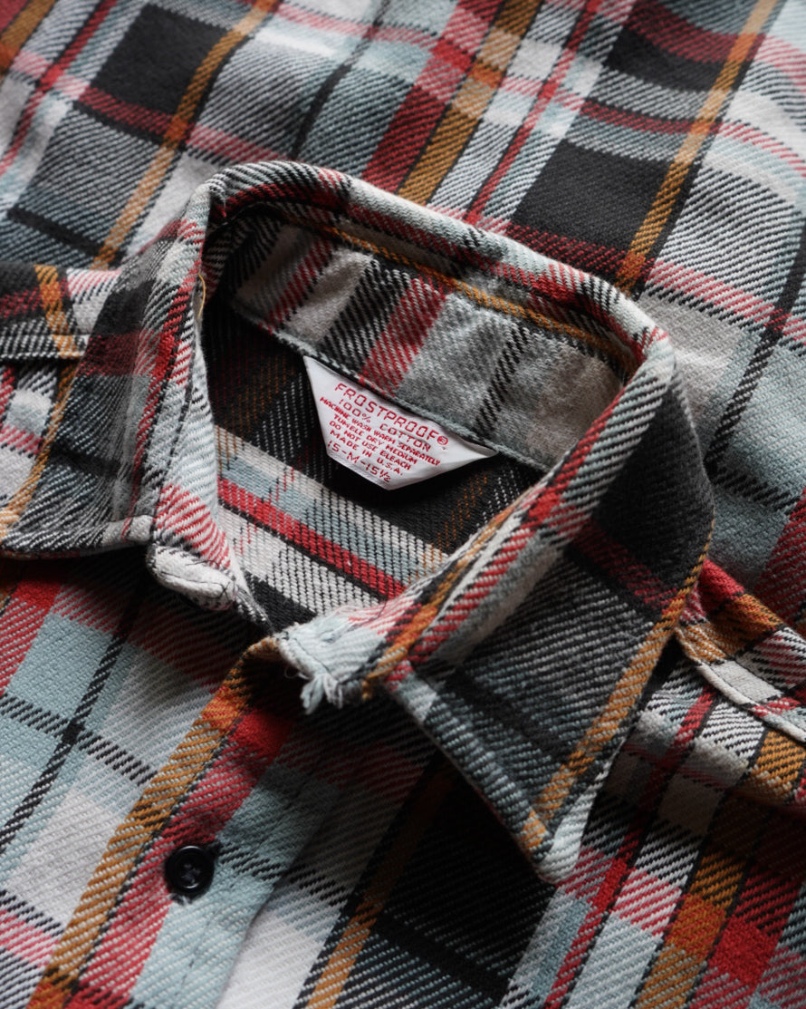 60s  FROSTPROOF cotton check flannel shirt