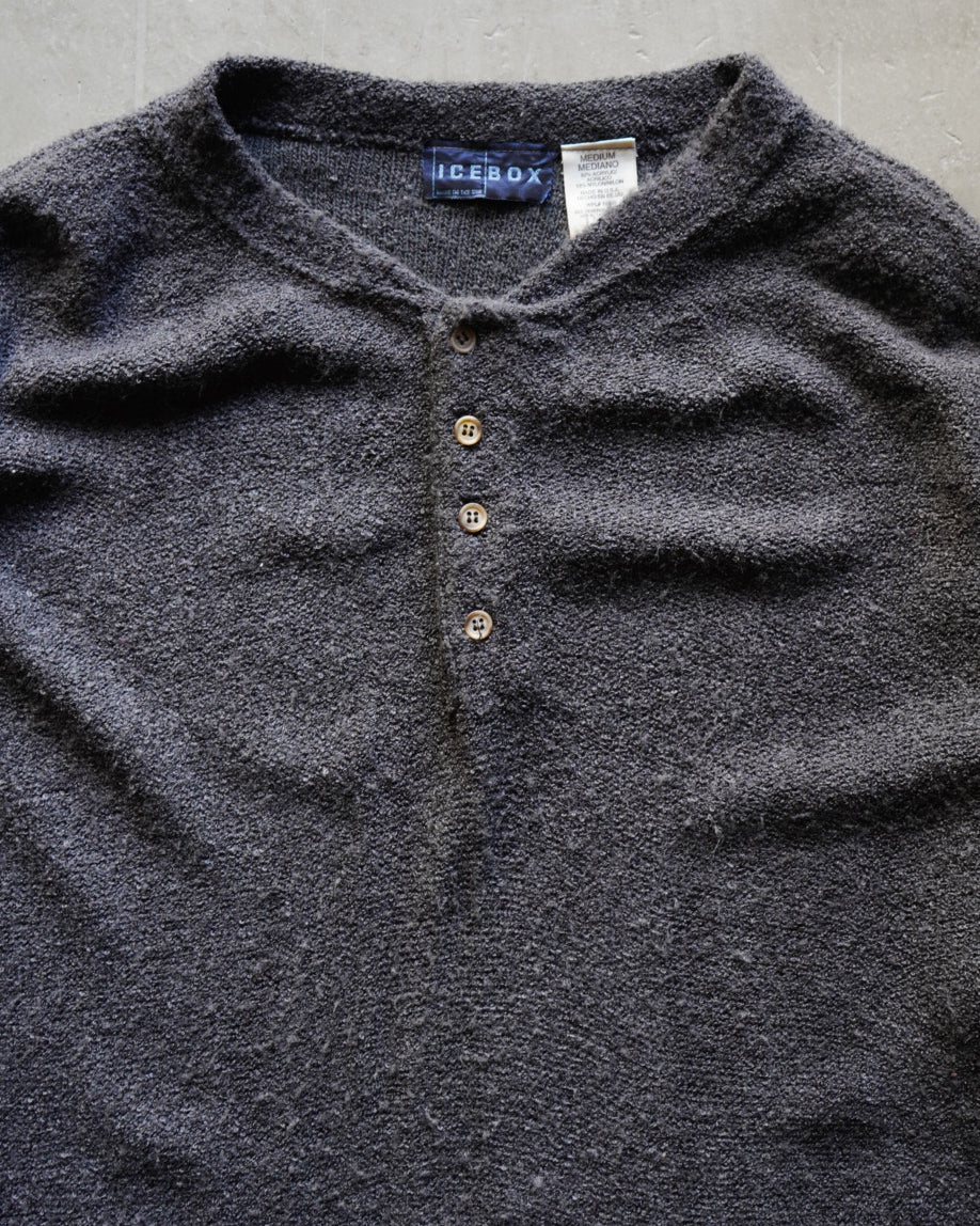 ICEBOX acryl nylon henry neck Knit made in USA