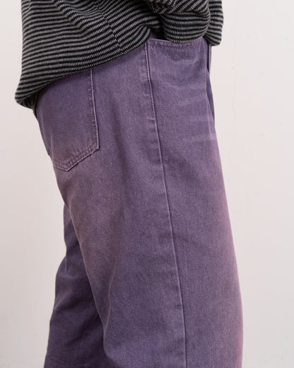 Purple processing straight denim pants