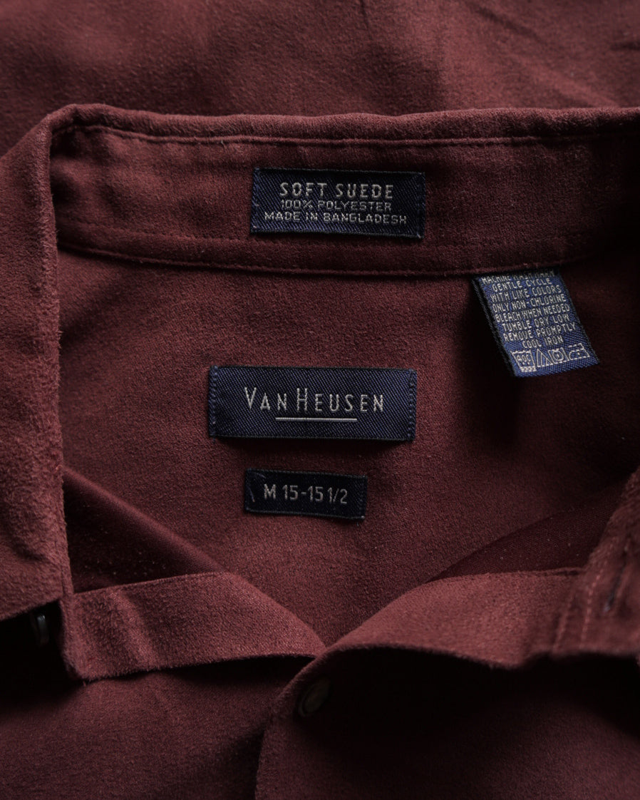 VANHEUSEN fake suede 2 pockets design shirt