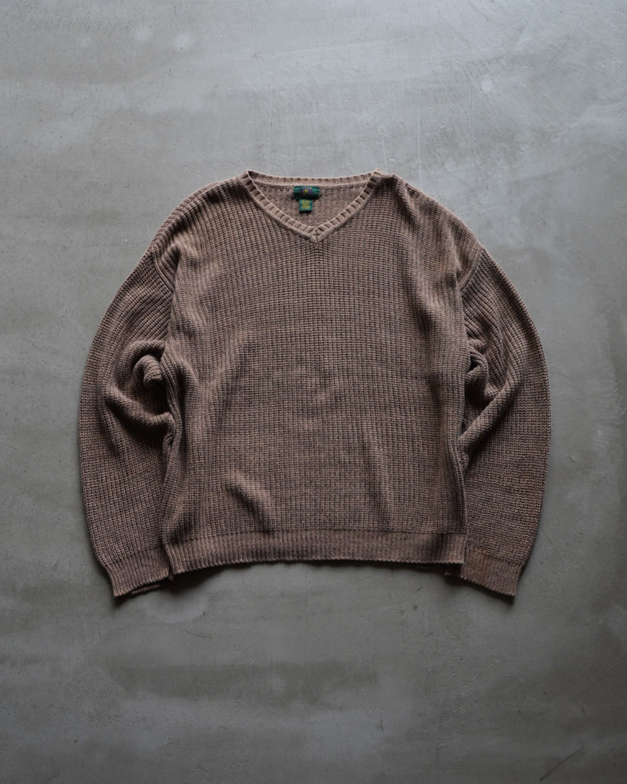 90s club room cotton v neck knit  sweater