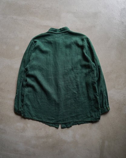 Linen L/S over shirt green color