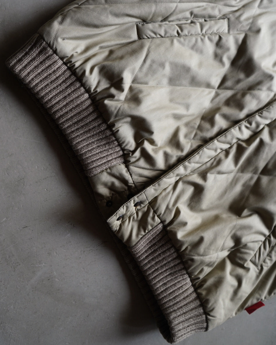 SPORTS MAN quilting switching knit rib zip jacket