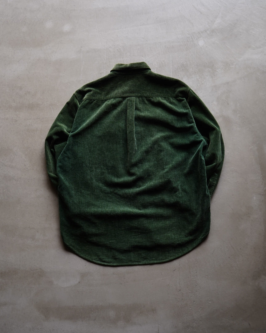 Switching boarder design corduroy shirt