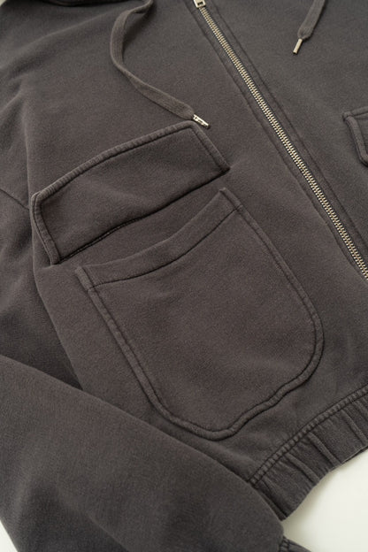 short length sweat foodie zip up