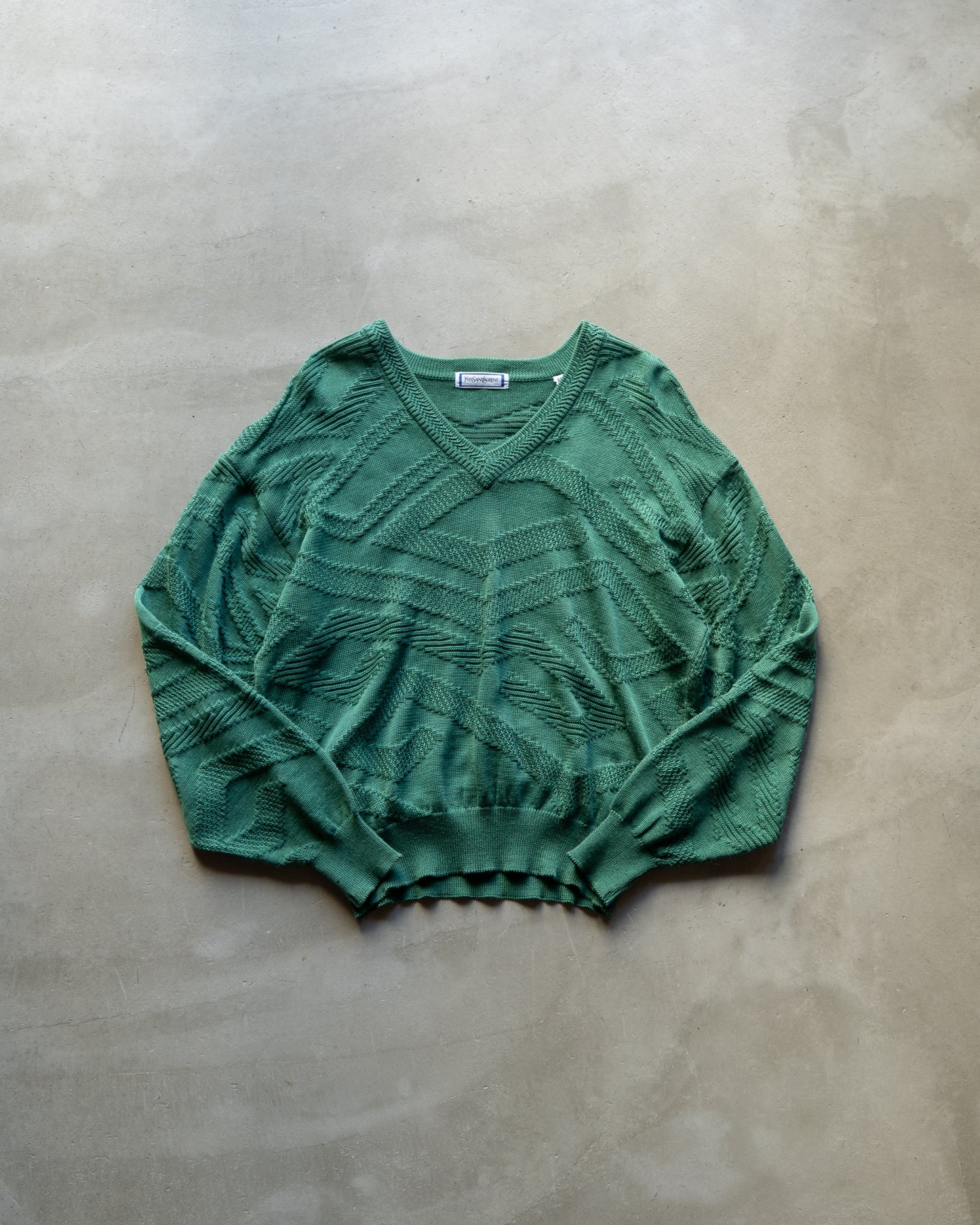 Yves Saint Laurent Linen Acrylic V neck knit