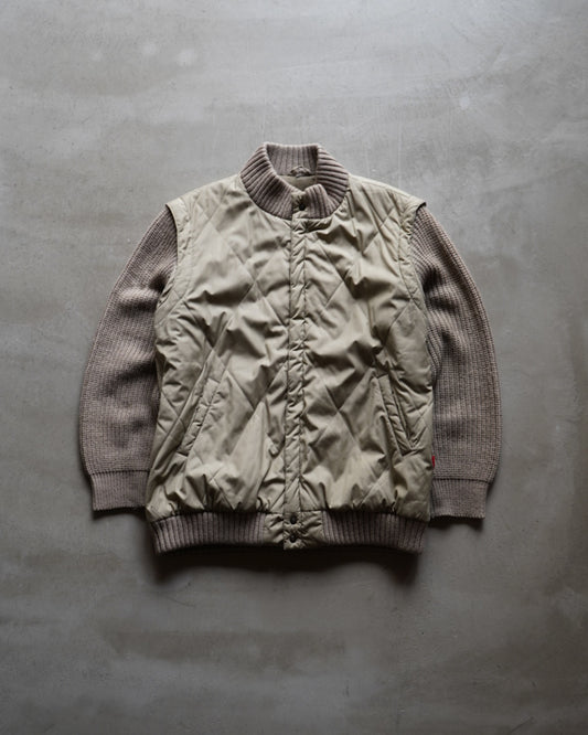 SPORTS MAN quilting switching knit rib zip jacket