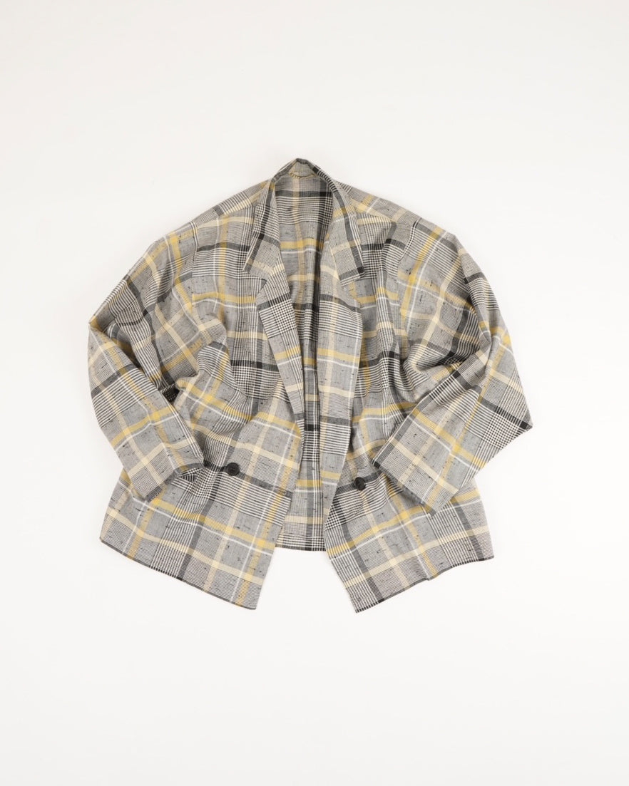 POLYESTER / VISCOSE check tailored jacket