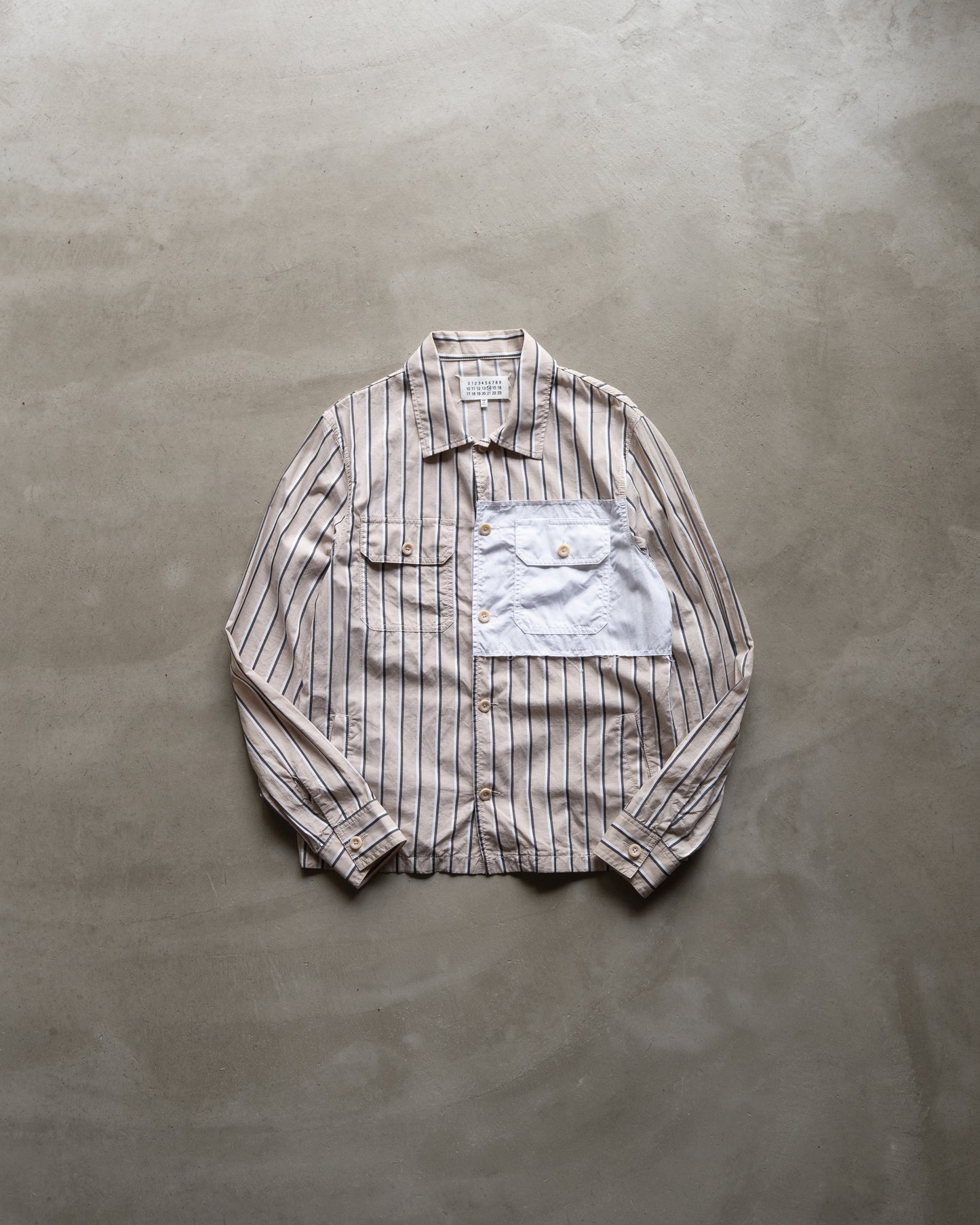 19SS Maison Margiela stripe cotton trucker shirts jacket