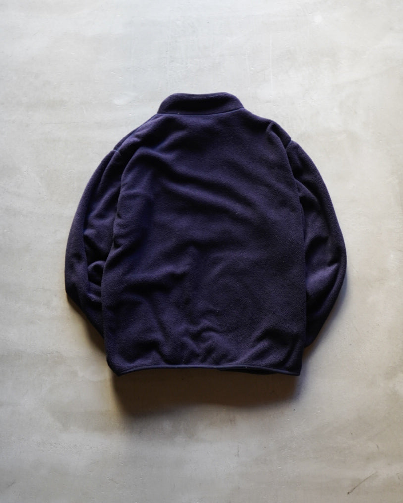 light blue and navy reversible fleece zip-up jacket