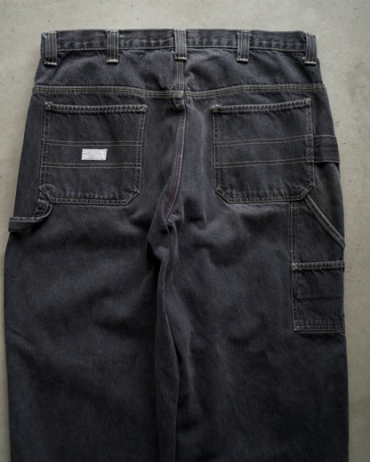 90s “MISSION BLUES”Painter Black Denim Pants