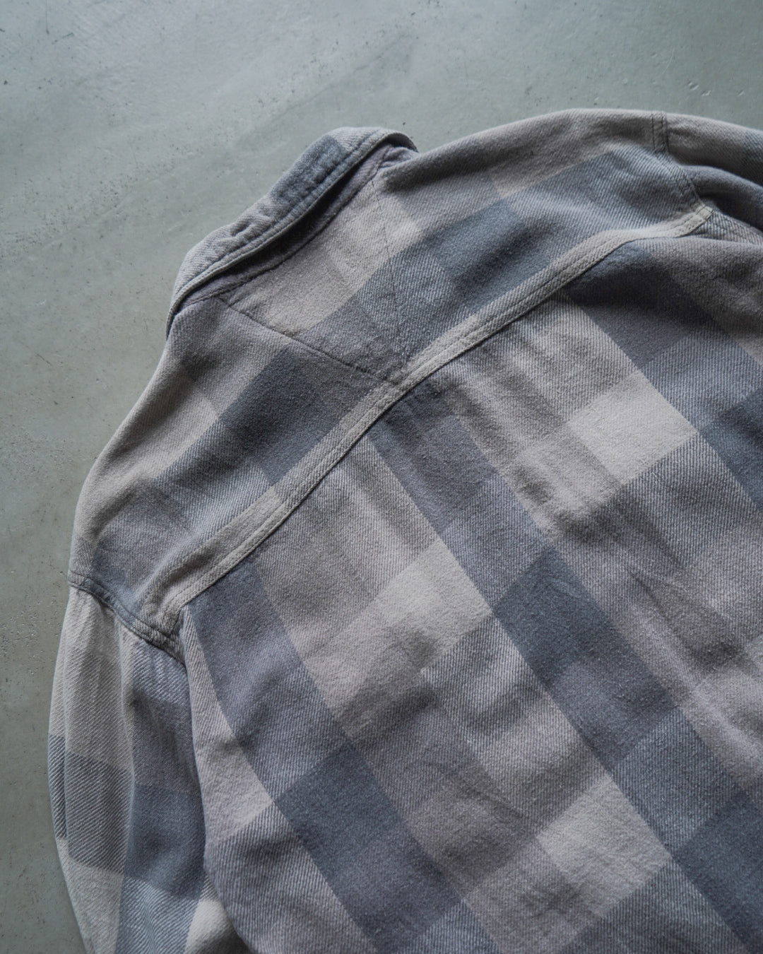 90s check duble flap Pockets flannel shirt