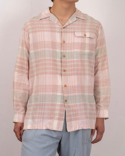 90's Ralph Lauren open collar check design shirt