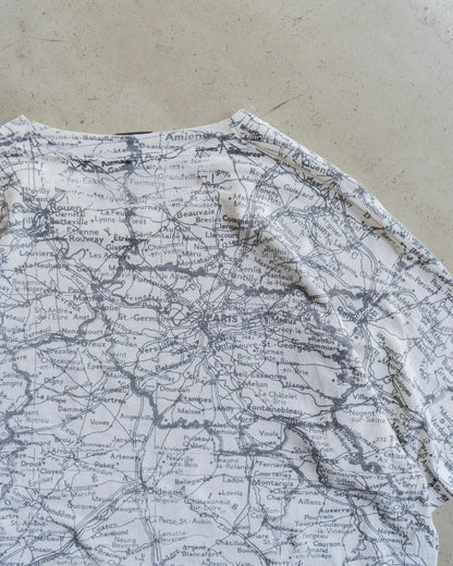 90's all print map design ''France" tee