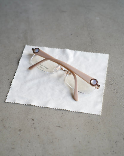 BVLGARI rimless eyeyear made in Japan"beige"