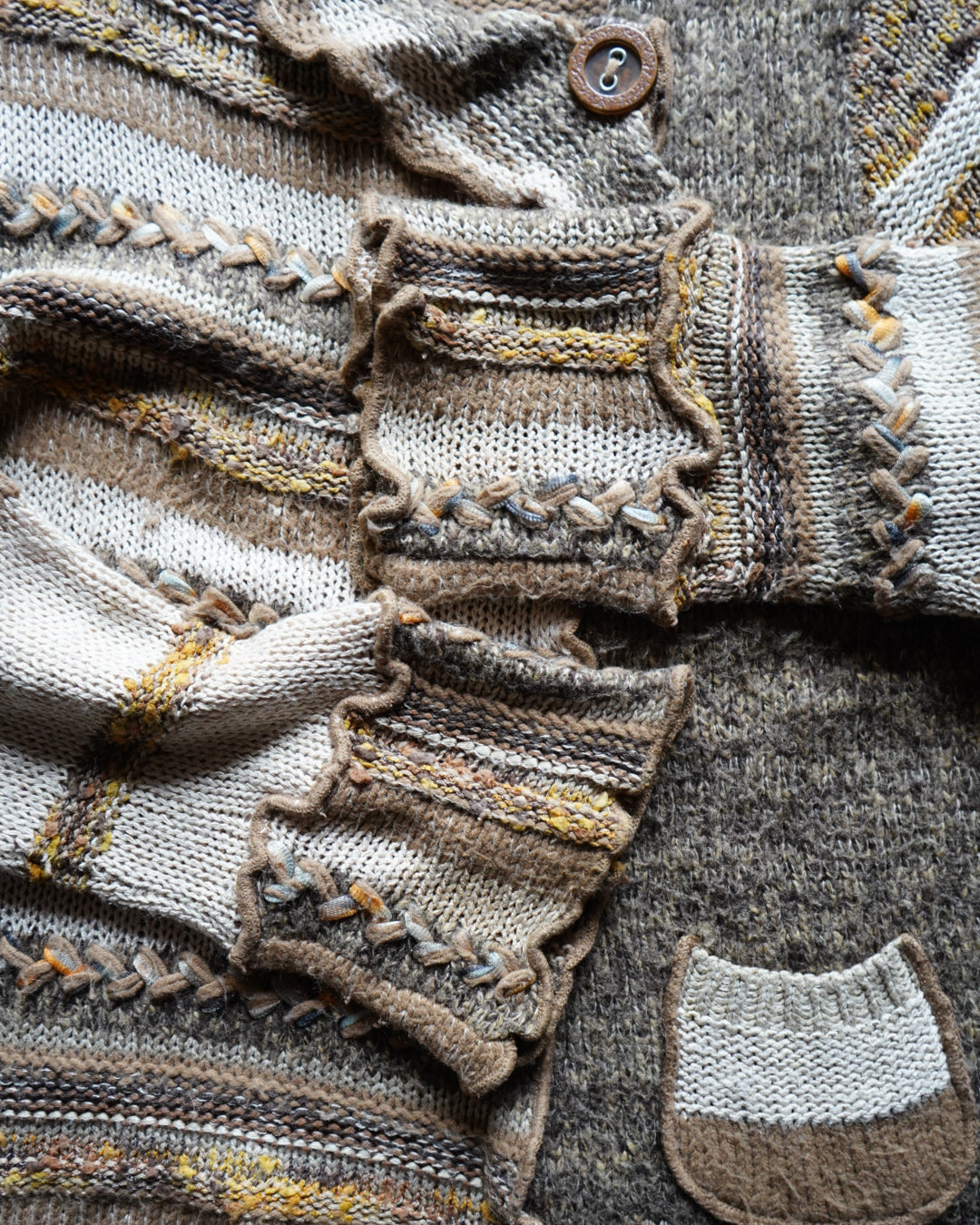 "ladies" Multi Pattern Knit Cardigan