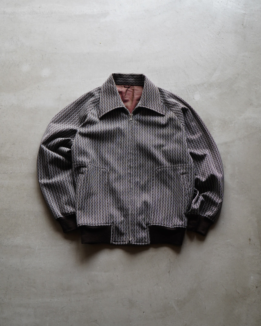 70s stripe design blouson jacket