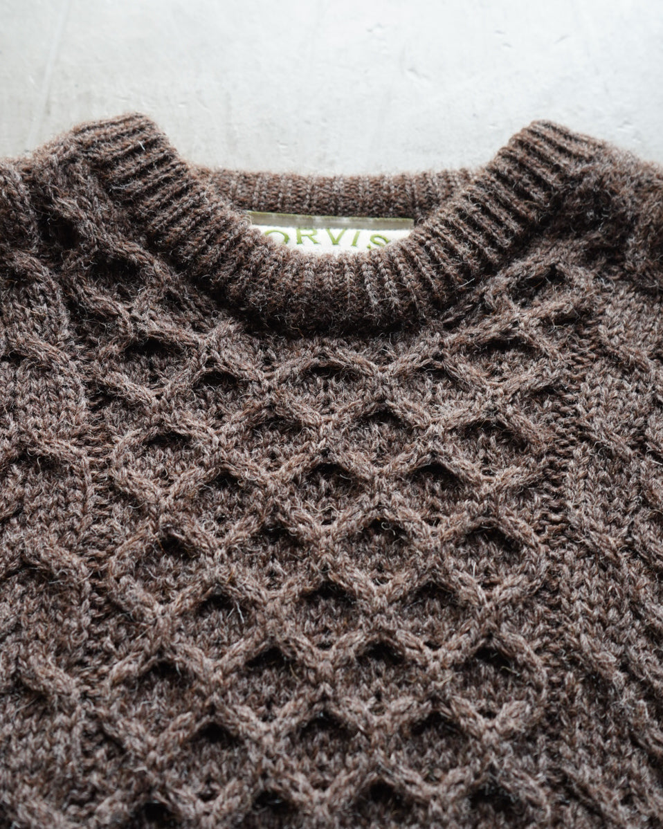 Orvis cable wool knit made in lreland